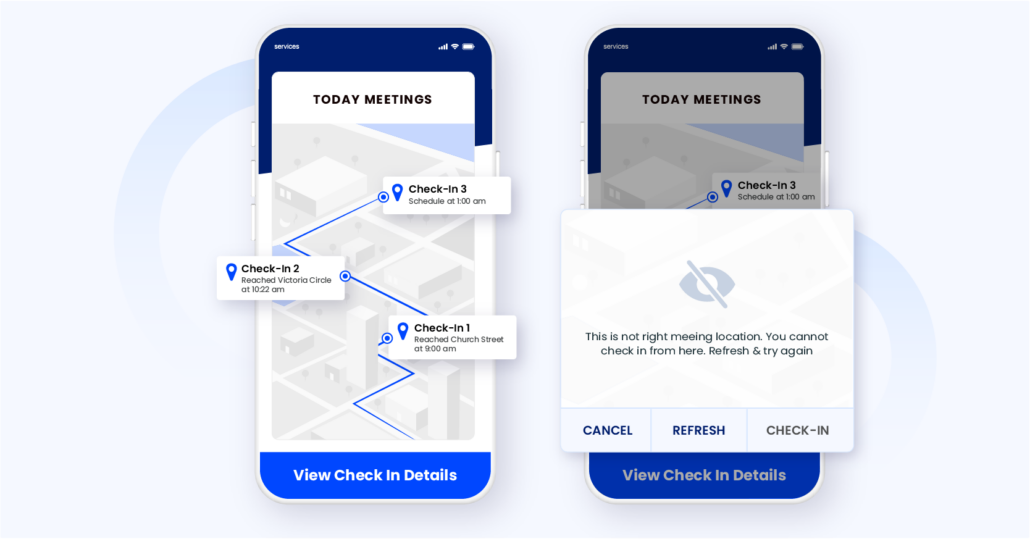 Geo-fencing to track on-field sales teams 