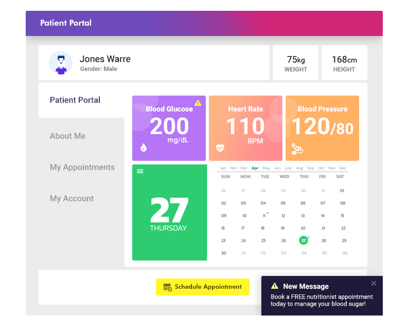 Patient appointment scheduling - connected patient portal