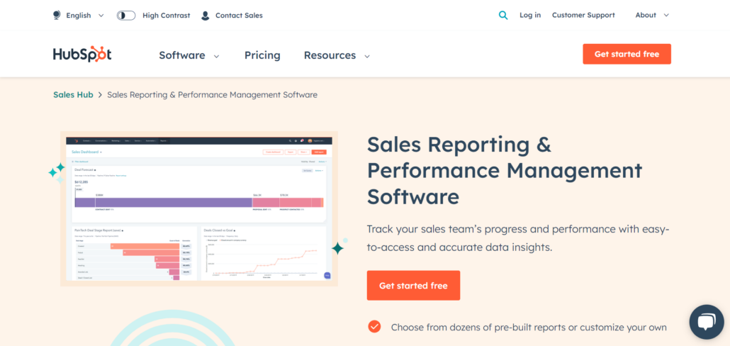 hubspot sales reporting software
