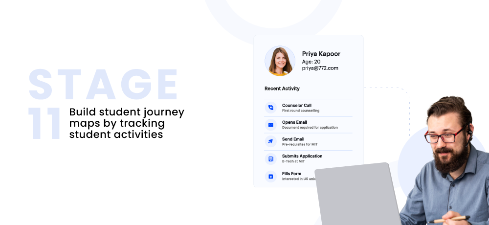 Build student journey maps by tracking student activities- Admission funnel
