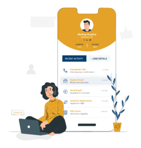 counsellors can connect to students at any point based on critical student actions and touchpoints thereby increase enrollment rates