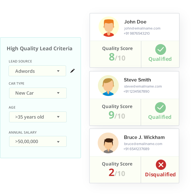 Automotive CRM customizes lead qualification