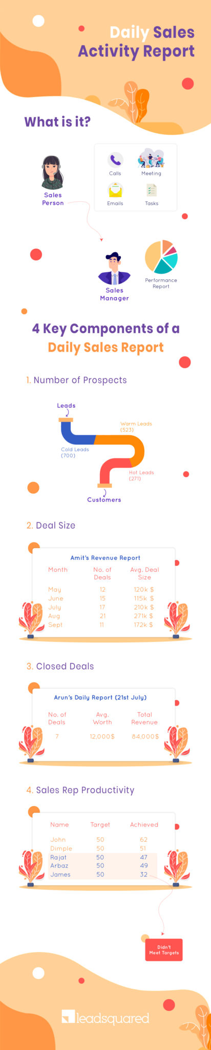 Daily sales activity report - infographic