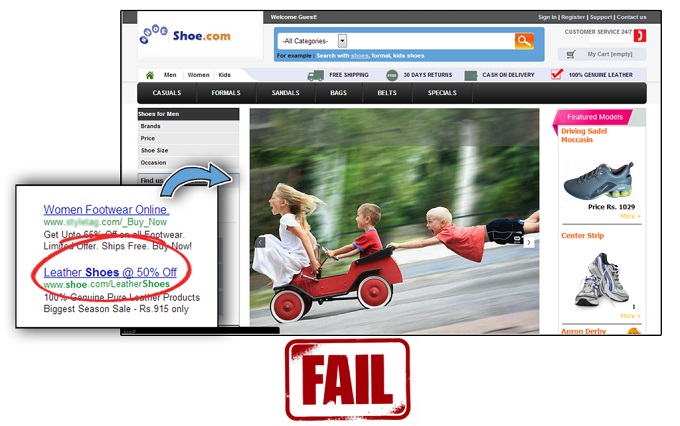 Primary Rule about Landing pages is never to link your campaigns to your website