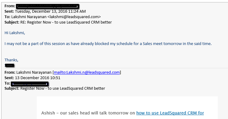 Targeted email marketing with leadsquared