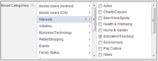 10 Ways to Use Facebook Targeting to Reach the Most Relevant Audience 7 broad category 1