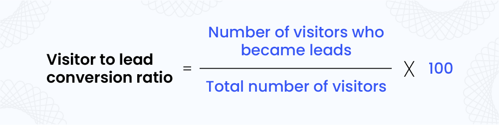 Formula - Visitor to lead conversion ratio