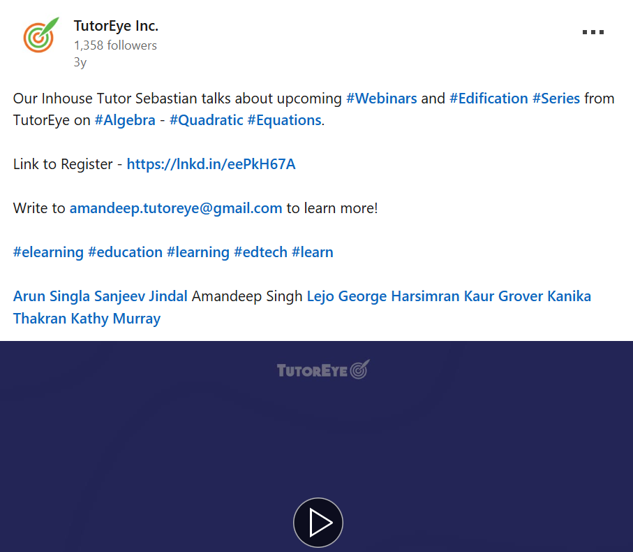 12 Social Media Marketing Strategies for Higher Education & Tools to Use in 2025 6 TutorEye Inc LinkedIn Post