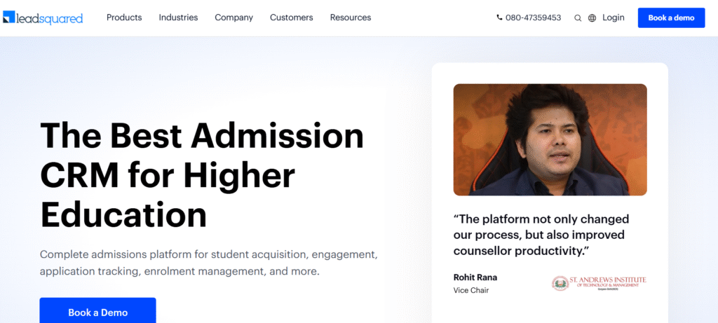 CRM for Higher Education: Features, Benefits & Top 10 Software Picks 2 LeadSquared Higher Education CRM India