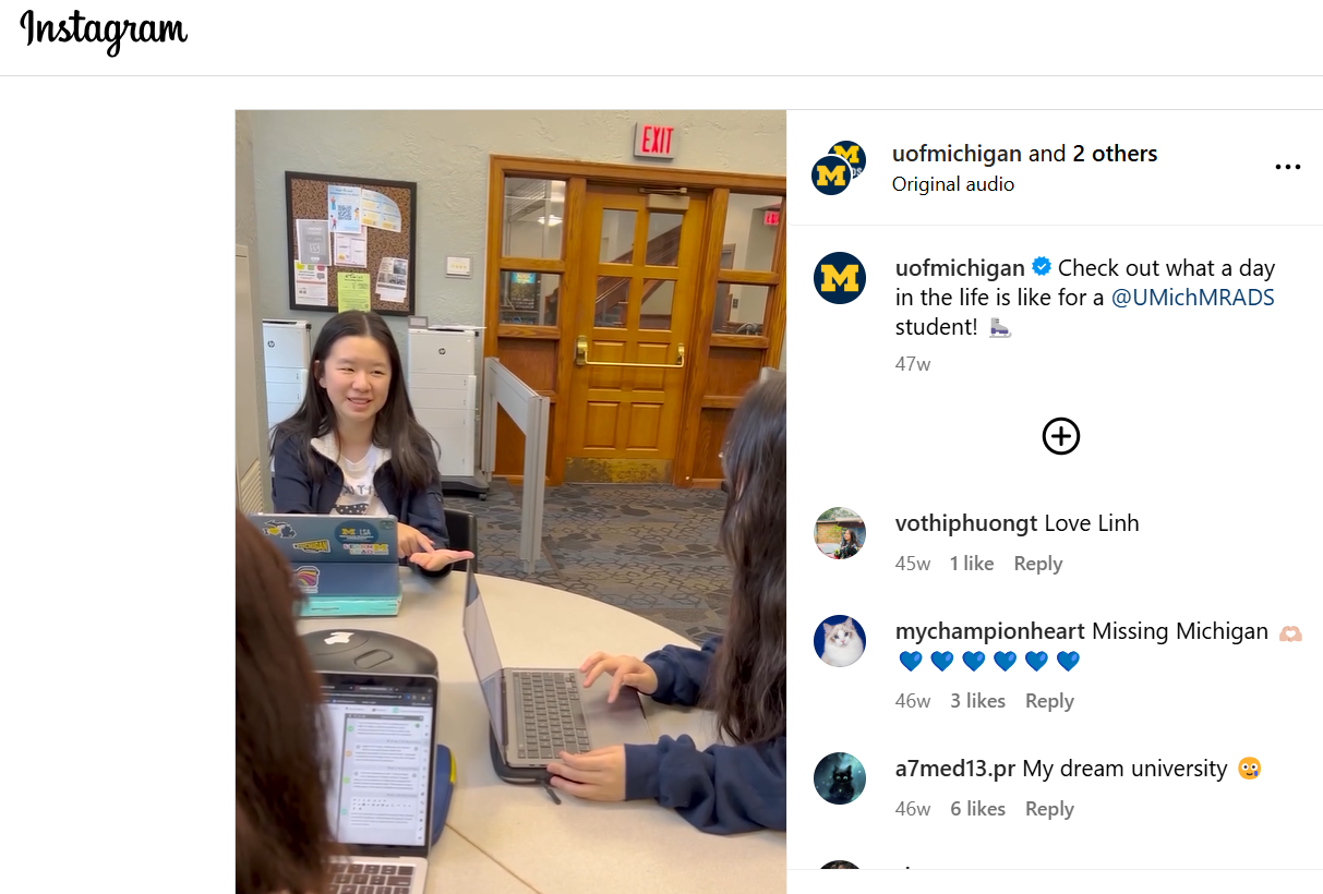 A Comprehensive Guide to Higher Education Content Marketing for 2025 13 Universtiy of Michigan social post