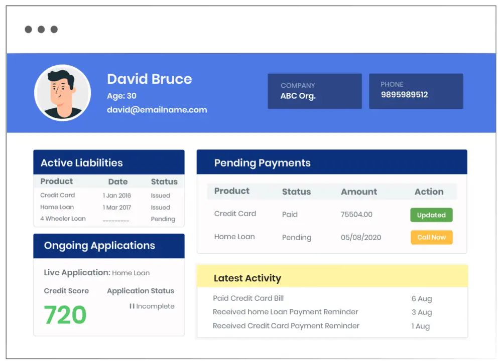 Borrower profile - Collections CRM for debt recovery - retail banking CRM
