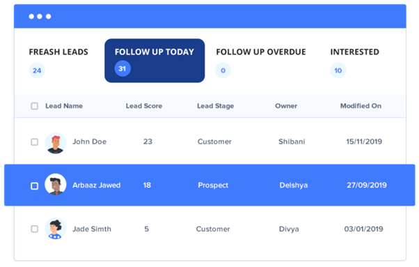 Smart view screenshot of Education CRM