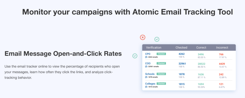 Atompark email tracking tool