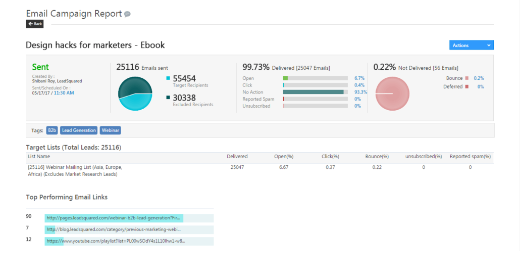 Leadsquared email tracking tool