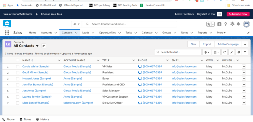 Salesforce sales automation tool