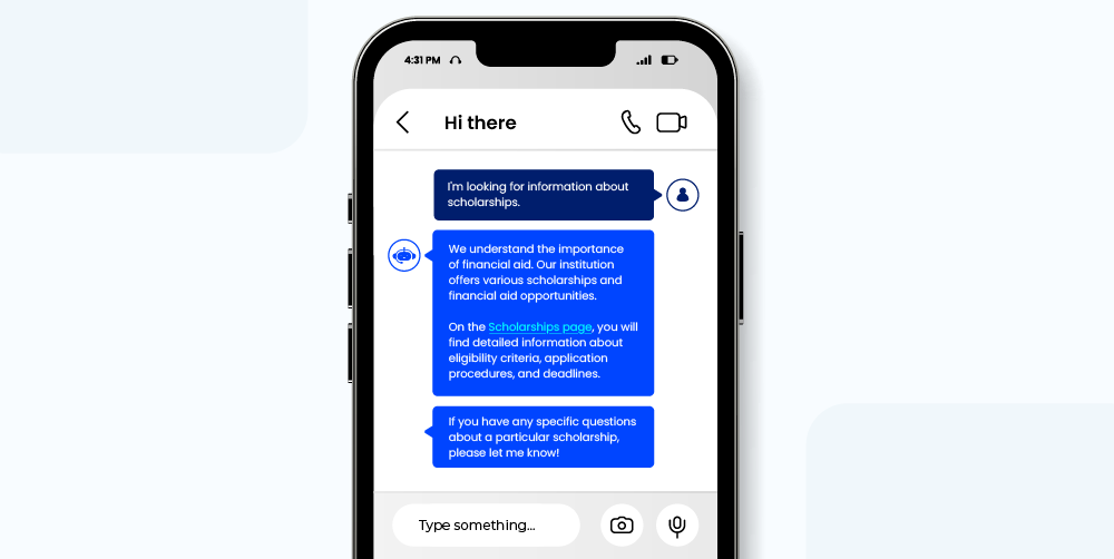 education chatbot for financial aid details