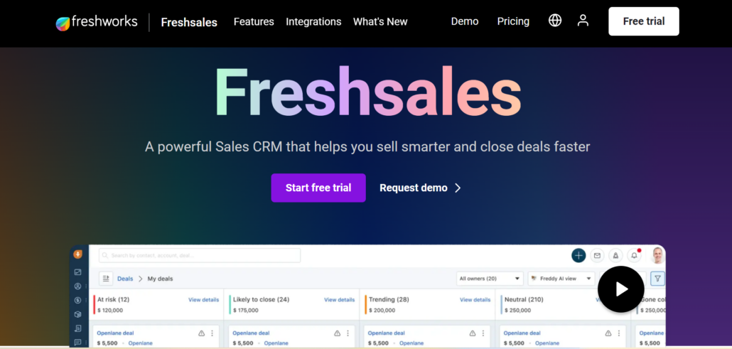 List of best CRM software in India - freshsales crm software