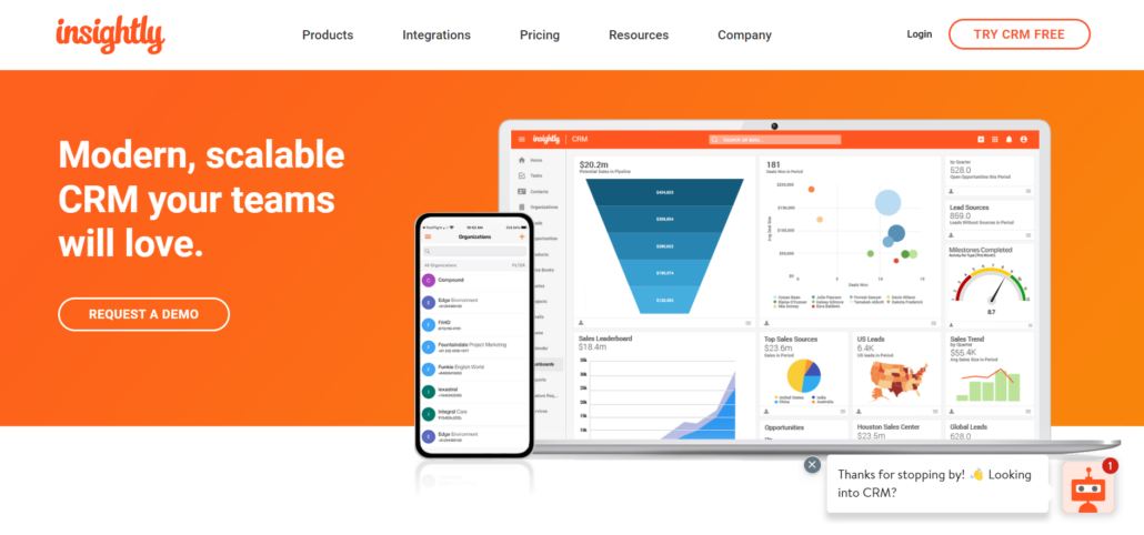 List of best CRM software in India - insightly crm software