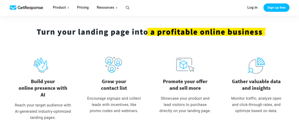 getresponse Landing Page Creation & Lead Capture Tool