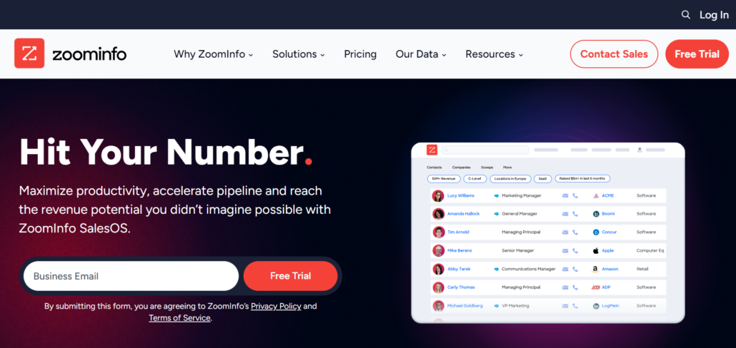 zoominfo sales lead generation tool