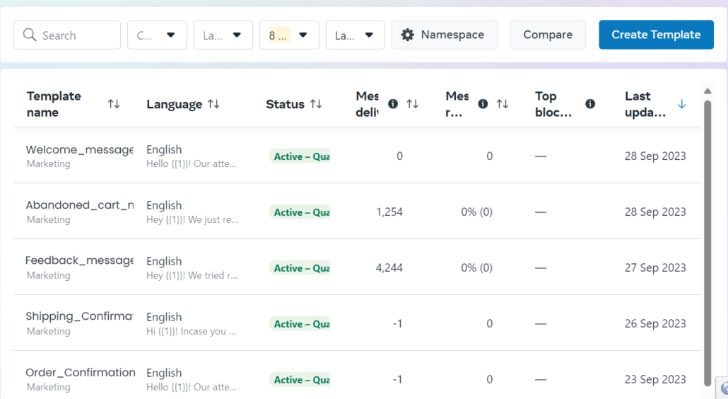 creating WhatsApp message templates