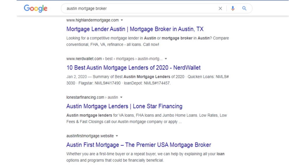 Austin Mortgage Brokers - Google Search Results