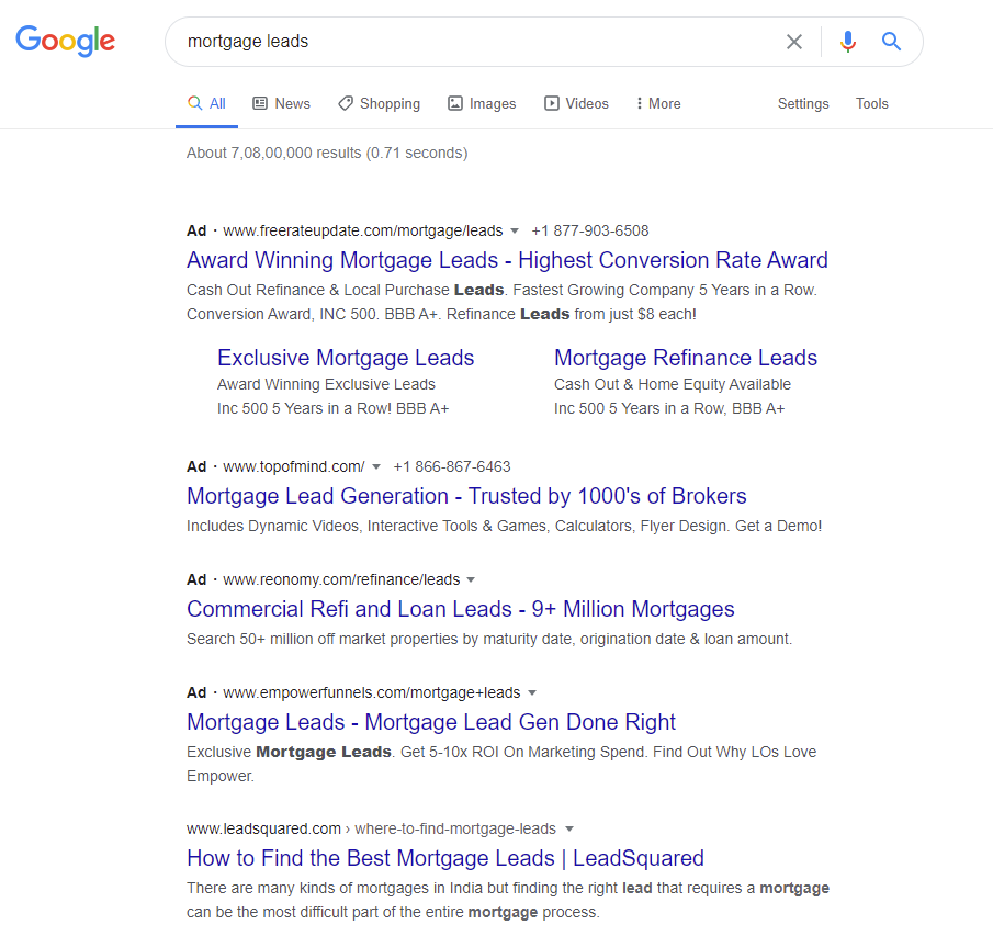 Mortgage leads - Google Search Ads