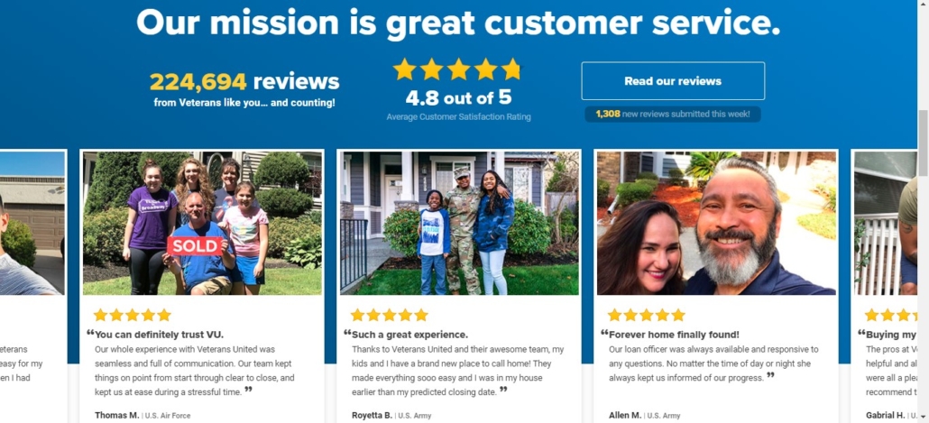 Veterans United Home Loans - Customer Reviews on Website