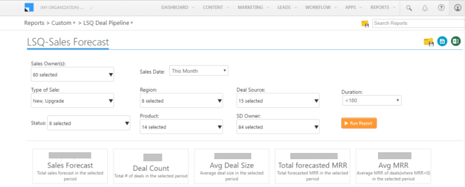 sales CRM dashboard - pipeline report 