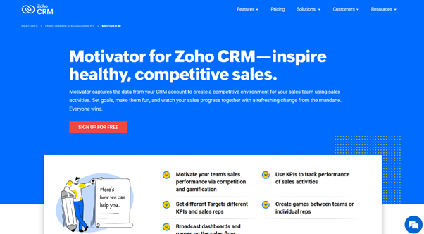 zoho crm sales gamification tool