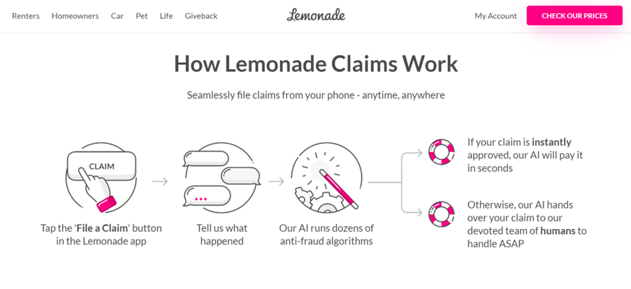 Lemonade- customer centricity examples