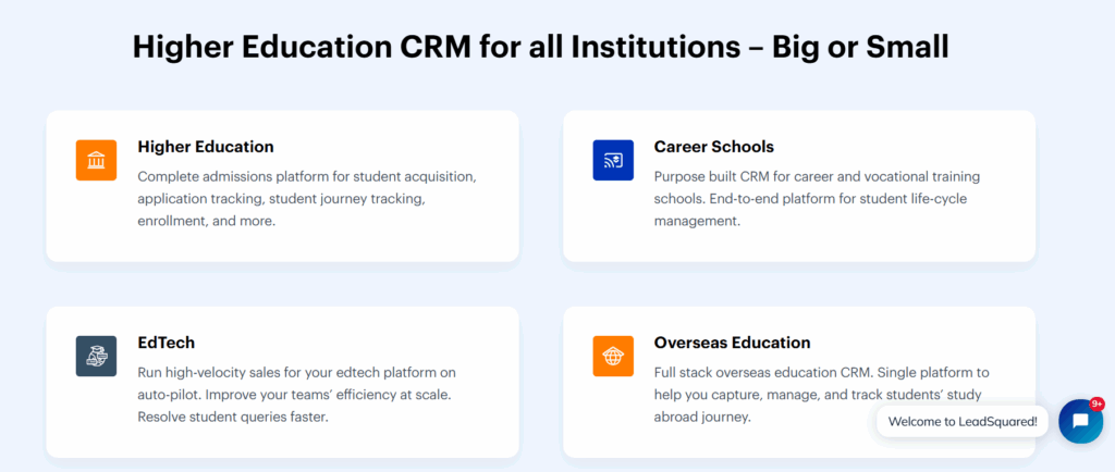 Top 10 Ellucian Alternatives in 2025: Smarter CRM Solutions for Student-Centric Growth 2 LeadSquared CRM for Education