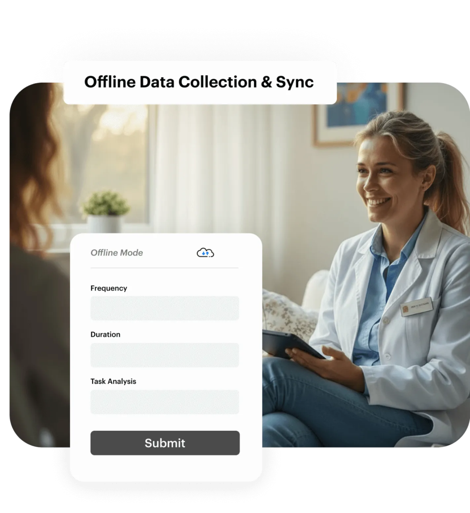 Offline data collection and sync - ABA Data Collection Software page