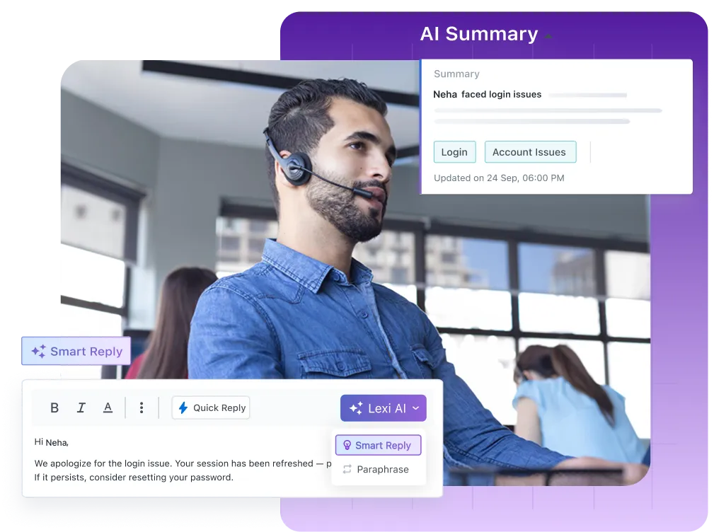 AI that works alongside your team-ServiceCRM page