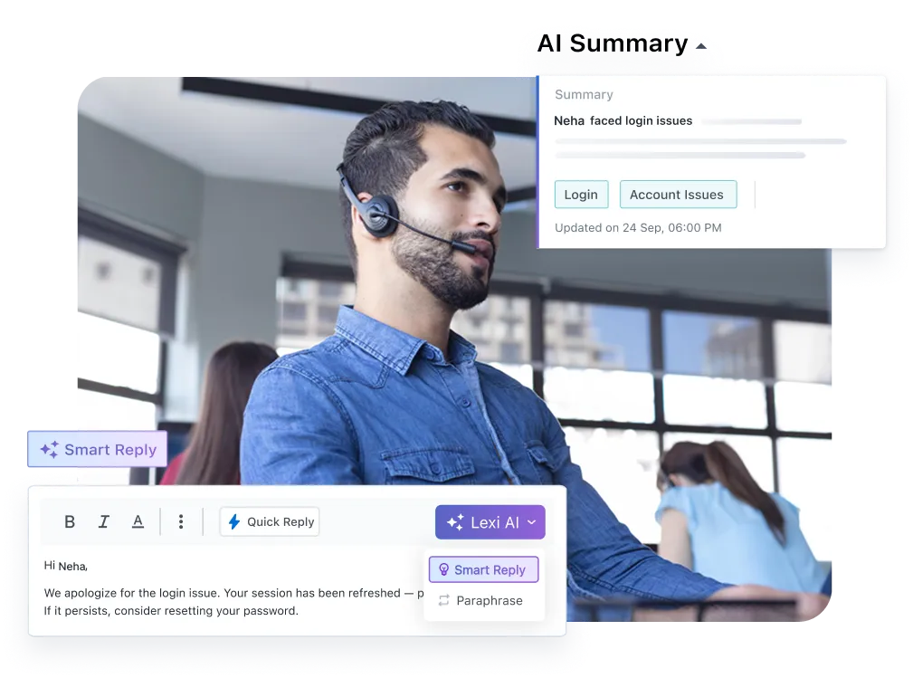 AI that works alongside your team-ServiceCRM page