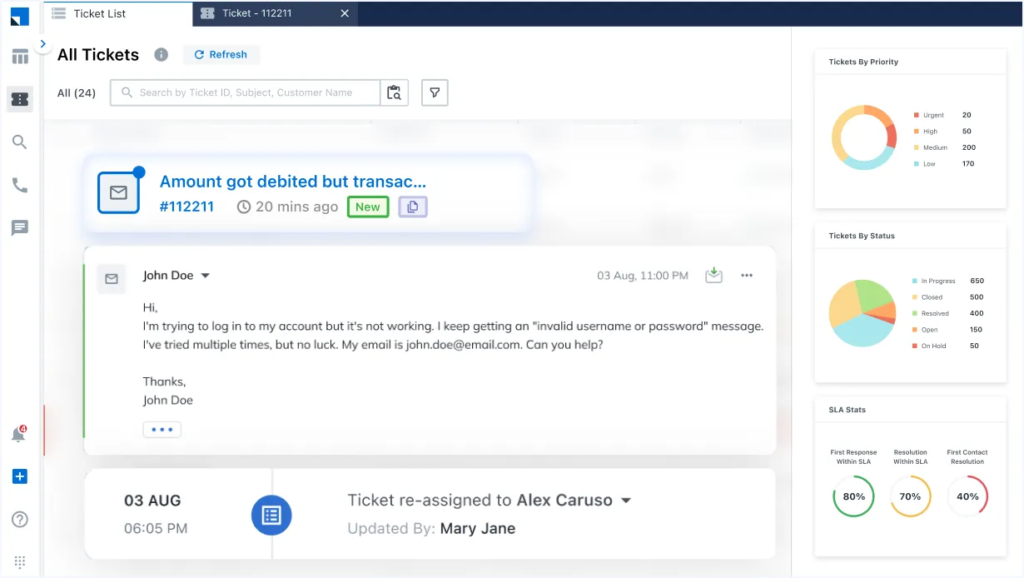 Intuitive UX-Service CRM page