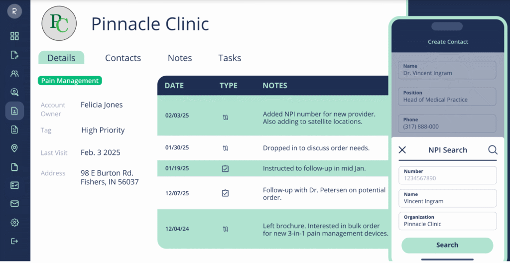 CRM for medical device sales