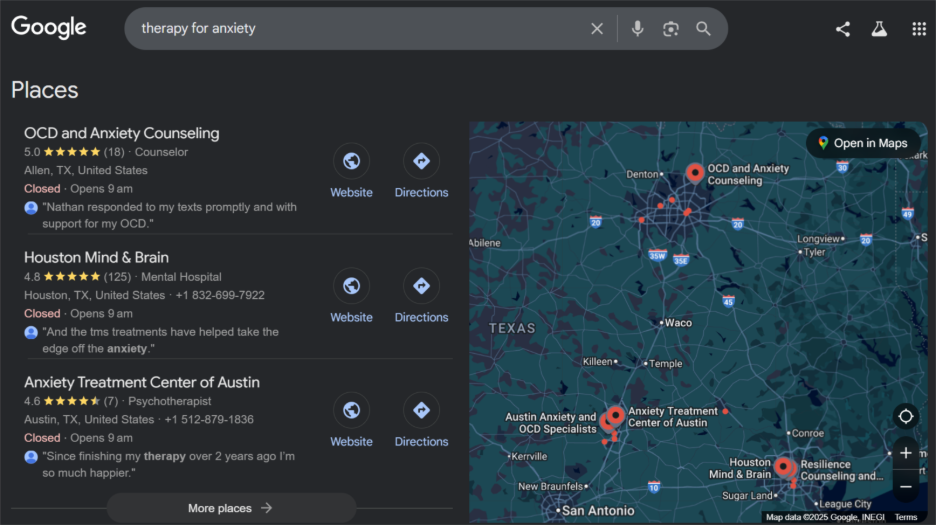 mental health marketing strategies - local SEO