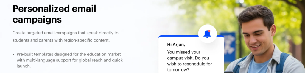 how to re-engage and re-enroll stopped-out students at scale: strategies that work 2 Email campaigns via CRM