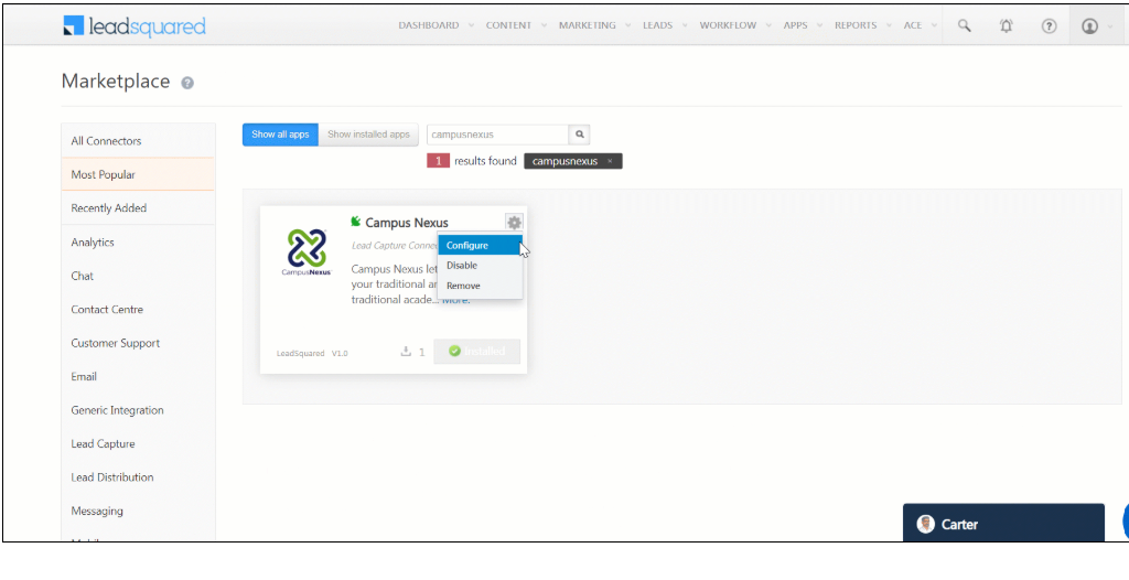CampusNexus CRM integration