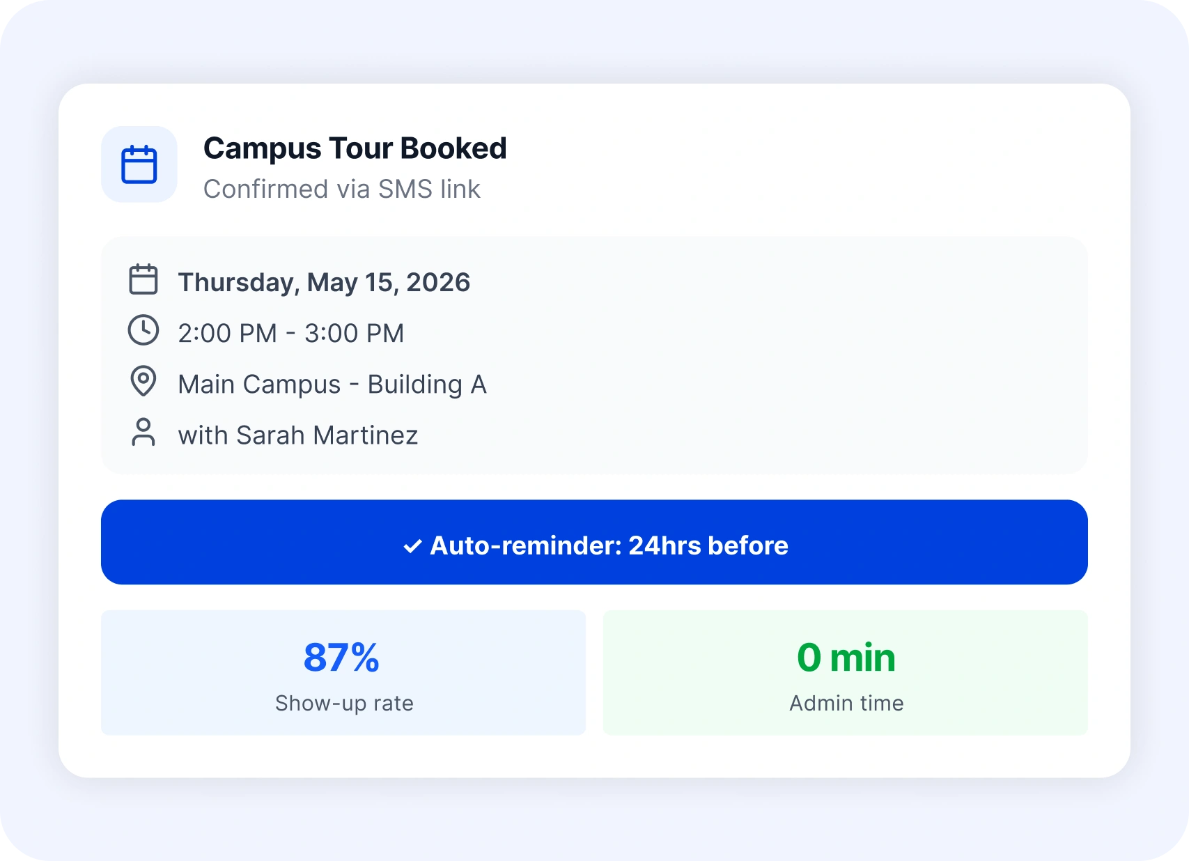 campus tour and interview scheduling 