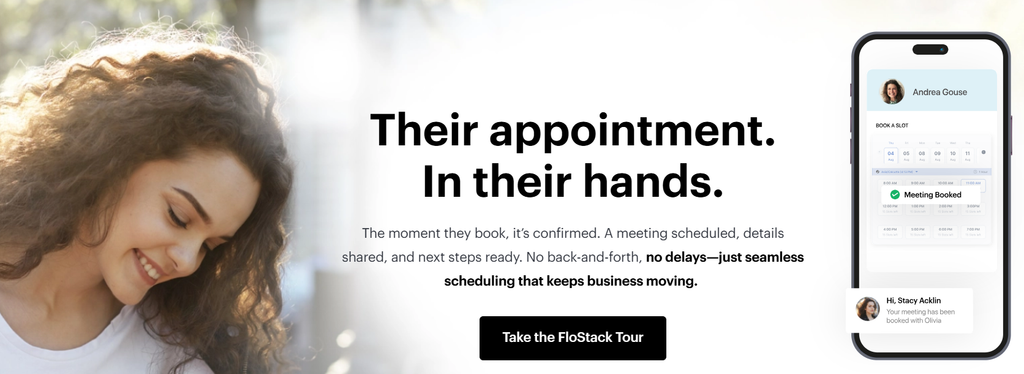flostack, a leadsquared add-on, lets prospects book tours and counseling sessions on their own